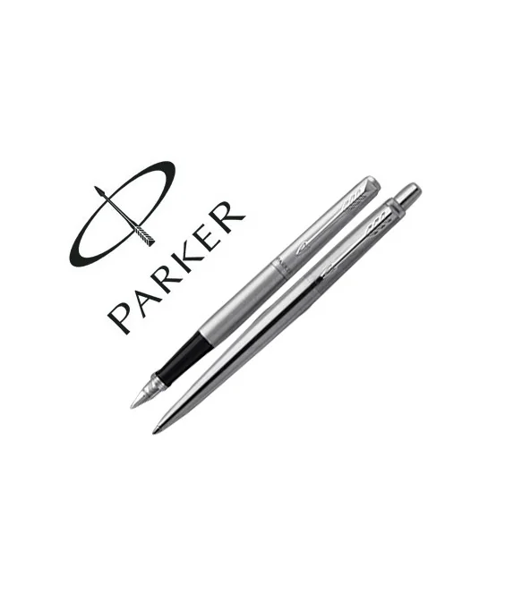 Conjunto Parker Duo Jotter Aço CT Esferográfica + Caneta 2093258 Conjunto Parker Duo Jotter Aço CT Esferográfica + Caneta 2093258