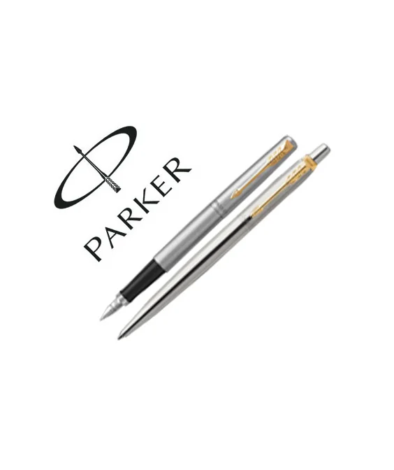Conjunto Parker Duo Jotter Aço GT Esferográfica + Caneta 2093257 Conjunto Parker Duo Jotter Aço GT Esferográfica + Caneta 2093257