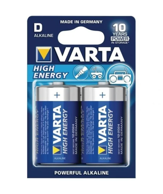Blister 2 Pilhas Alcalina Varta High Energy 1.5V 4920 D Blister 2 Pilhas Alcalina Varta High Energy 1.5V 4920 D
