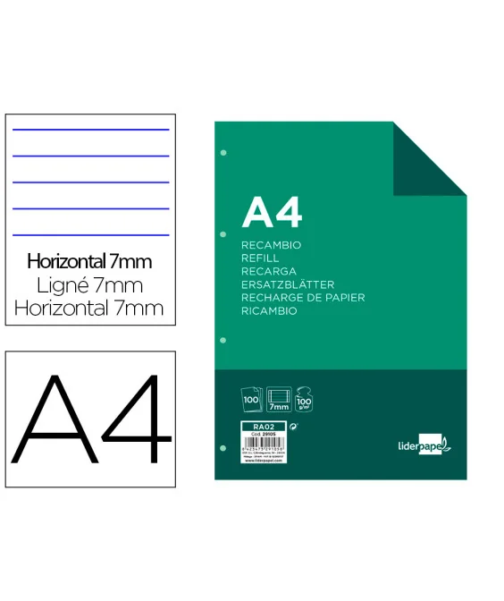 Recarga A4 Liderpapel 100fls 100g Lisa P/Dossier Recarga A4 Liderpapel 100fls 100g Lisa P/Dossier