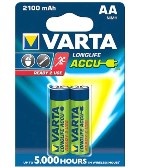 Blister 2 Pilhas Recarregáveis Varta 2100mAh 56706 AA Blister 2 Pilhas Recarregáveis Varta 2100mAh 56706 AA