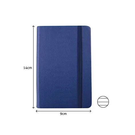 Bloco Notas Pautado 14x9cm Semi Pele Azul 116fls Bloco Notas Pautado 14x9cm Semi Pele Azul 116fls