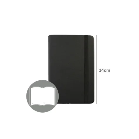 Bloco Notas Liso 14x9cm Semi Pele Preto 116fls Bloco Notas Liso 14x9cm Semi Pele Preto 116fls