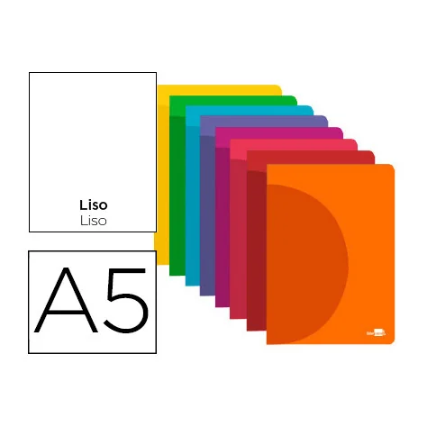 Caderno Agrafado Liderpapel 360º Capa Plástica A5 48fls 90g Liso Cores Sortidas Caderno Agrafado Liderpapel 360º Capa Plástica A5 48fls 90g Liso Cores Sortidas