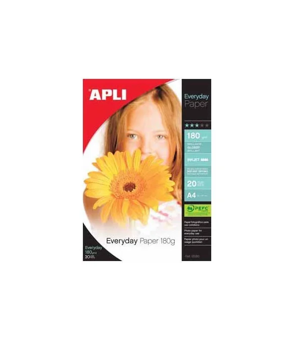 Emb. c/20 Folhas Papel Fotografia A4 Apli 180g 12080 Emb. c/20 Folhas Papel Fotografia A4 Apli 180g 12080