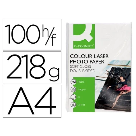 Papel Fotográfico Q-Connect Glossy CX 100Fls 218g Papel Fotográfico Q-Connect Glossy CX 100Fls 218g
