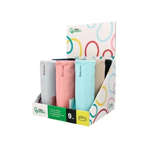 Expositor C/ 9 Estojos Escolares Liderpapel Classic Cilindrico Largo 210x70mm Cor Sortida Expositor C/ 9 Estojos Escolares Liderpapel Classic Cilindrico Largo 210x70mm Cor Sortida