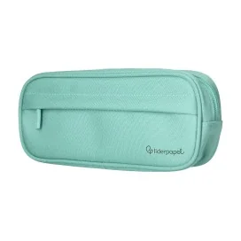 Estojo Escolar Liderpapel Classic Oval 2 Fechos C/ Bolso Frontal 210x90mm Verde Maça