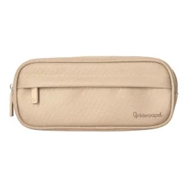 Estojo Escolar Liderpapel Classic Oval 2 Fechos C/ Bolso Frontal 210x90mm Creme