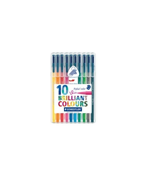 Estojo 10 Marcadores Staedtler Triplus Color 323SB10 Estojo 10 Marcadores Staedtler Triplus Color 323SB10