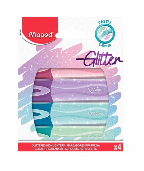 Estojo 4 Marcadores Glitter Maped 742046 Estojo 4 Marcadores Glitter Maped 742046