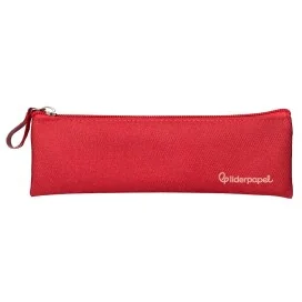 Estojo Escolar Liderpapel Plano Estreito C/Fecho 200x60mm Vermelho