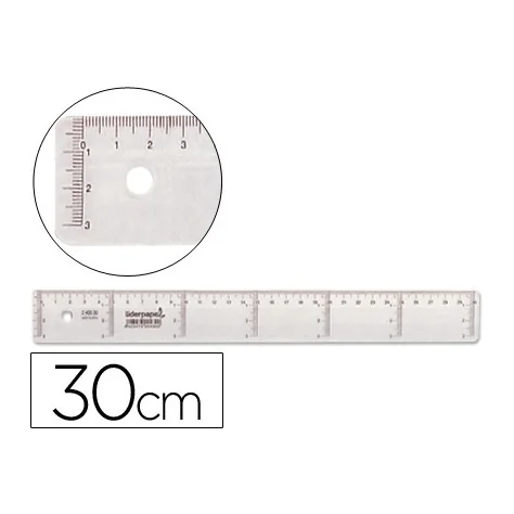 Régua Plástica Cristal Transparente Liderpapel 30cm Régua Plástica Cristal Transparente Liderpapel 30cm