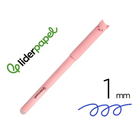 Esferográfica Fantasia Liderpapel Animal Town Apagável Tinta Azul Porco Esferográfica Fantasia Liderpapel Animal Town Apagável Tinta Azul Porco