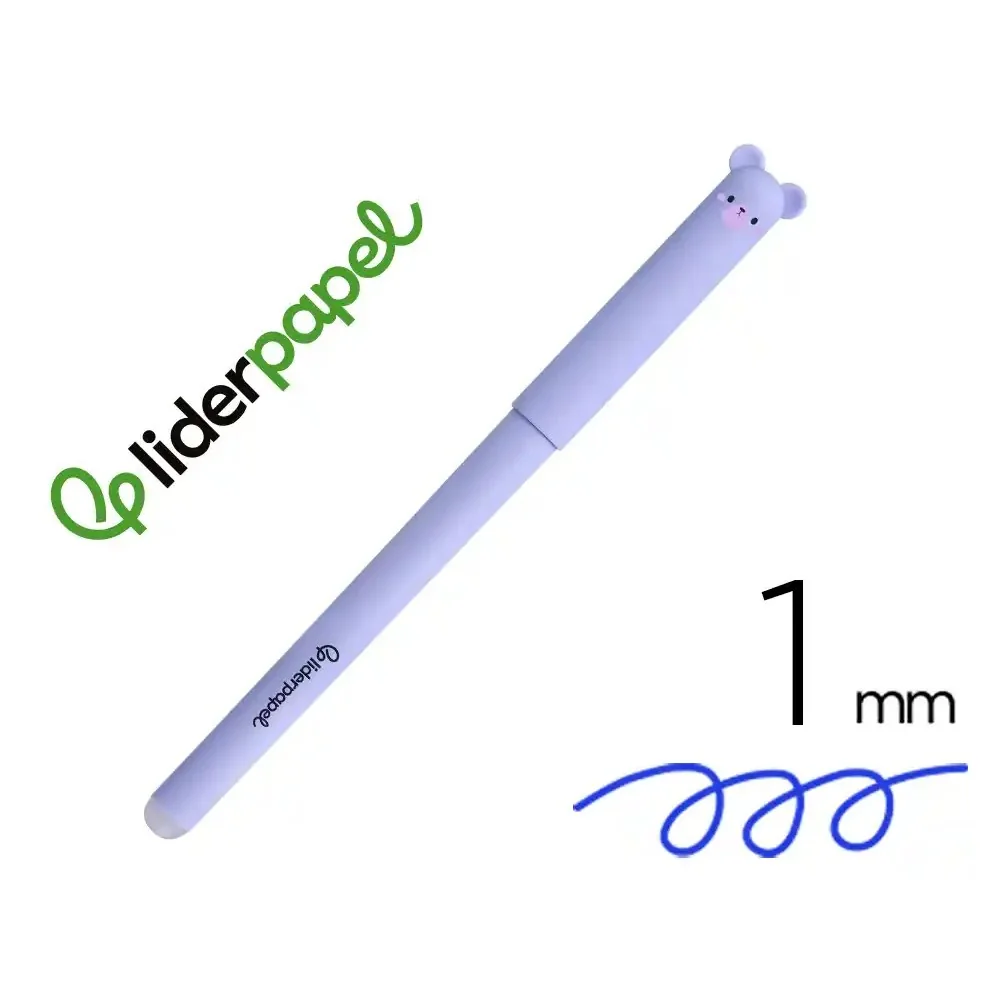 Esferográfica Fantasia Liderpapel Animal Town Apagável Tinta Azul Urso