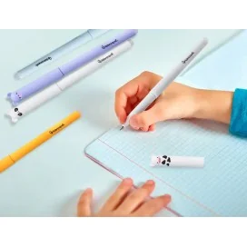 Esferográfica Fantasia Liderpapel Animal Town Apagável Tinta Azul Vaca