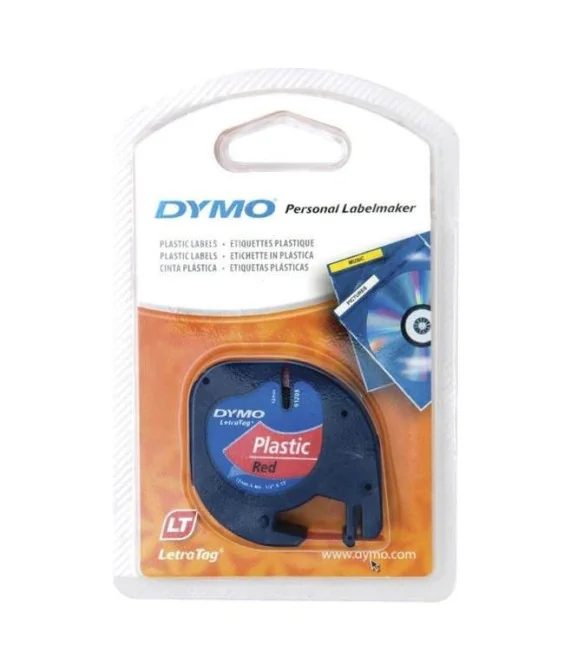 Fita Dymo Plástico Letratag 12mm x 4M 91203 Preto / Vermelho Fita Dymo Plástico Letratag 12mm x 4M 91203 Preto / Vermelho
