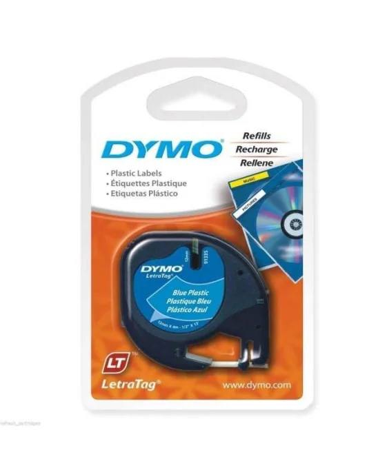 Fita Dymo Plástico Letratag 12mm x 4M 91205 Preto / Azul Fita Dymo Plástico Letratag 12mm x 4M 91205 Preto / Azul