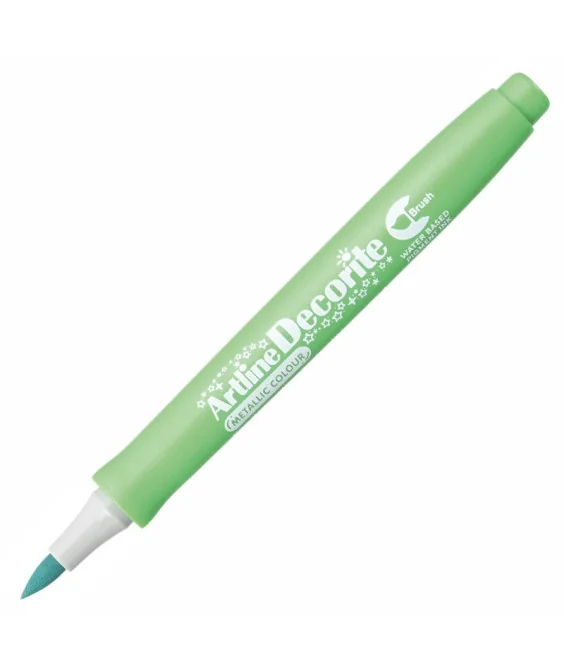 Marcador Artline Decorite Brush Metalizado Verde Marcador Artline Decorite Brush Metalizado Verde