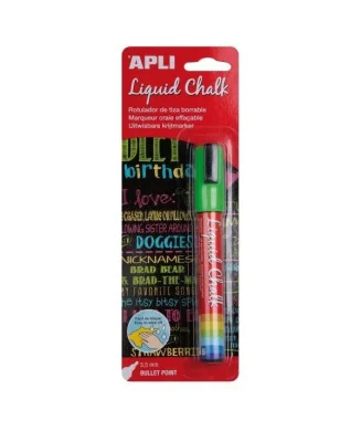 Marcador de Giz Liquido Apli Ponta Redonda 5.5mm 13958 Verde