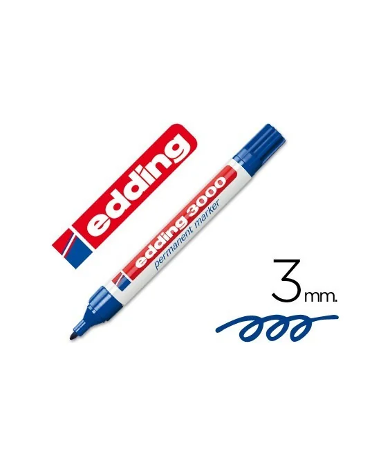 Marcador Permanente Edding 3000 Azul Marcador Permanente Edding 3000 Azul