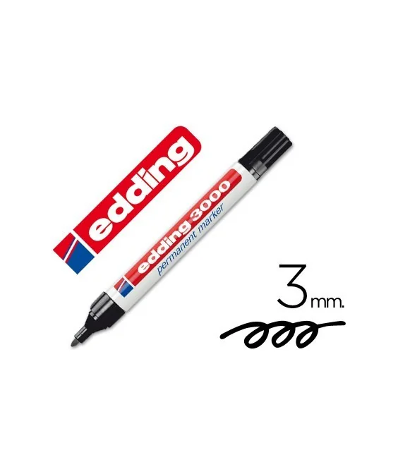 Marcador Permanente Edding 3000 Preto Marcador Permanente Edding 3000 Preto