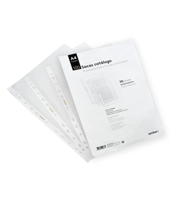 Pack 100 Sacas Catálogo (Micas) Ambar A4 PP 0.5 Pack 100 Sacas Catálogo (Micas) Ambar A4 PP 0.5
