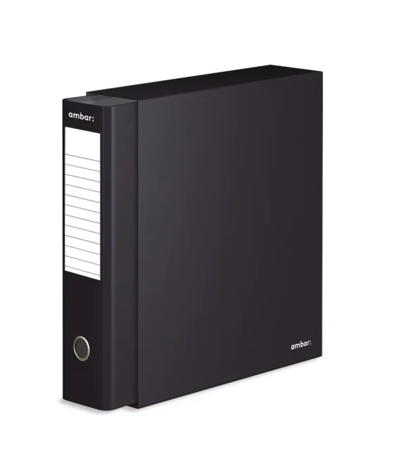 Pasta de Arquivo c/ Caixa Ambar Archiclass A4 L/L 80mm Din Preto Pasta de Arquivo c/ Caixa Ambar Archiclass A4 L/L 80mm Din Preto