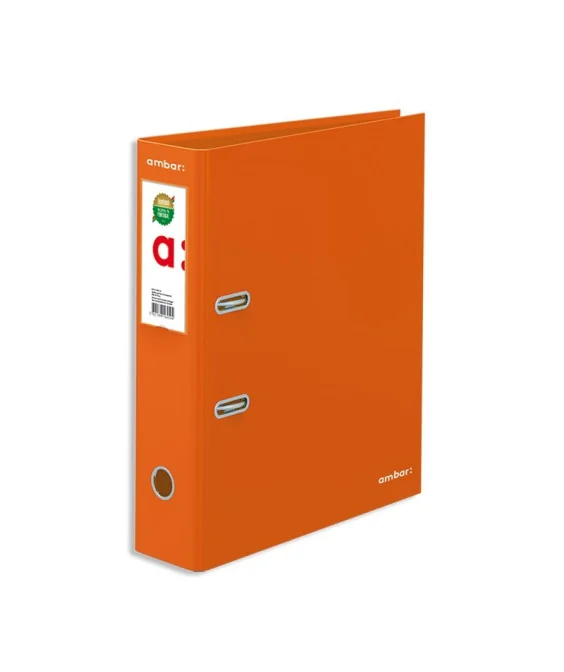 Pasta de Arquivo Ambar A4 L/L 80mm Lisa Laranja Pasta de Arquivo Ambar A4 L/L 80mm Lisa Laranja