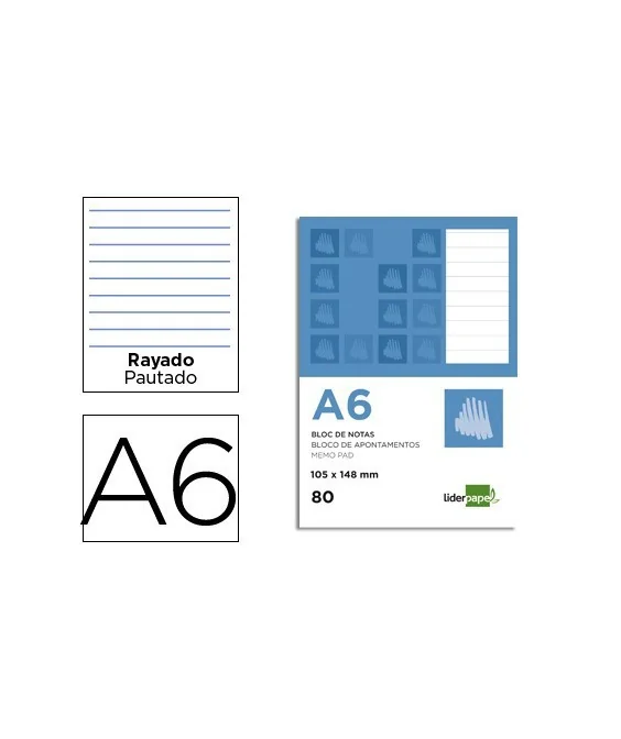 Bloco de Apontamentos Liderpapel A6 Pautado Bloco de Apontamentos Liderpapel A6 Pautado