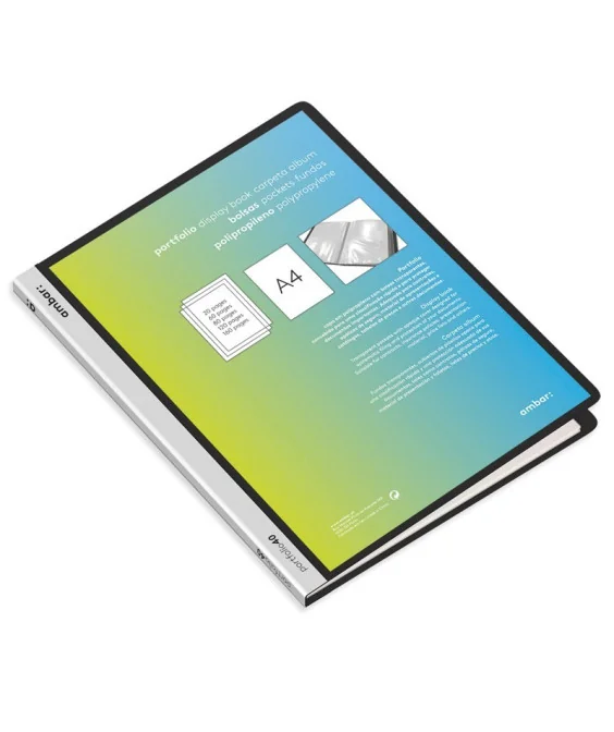 Porta Catálogo Ambar c/ Capa Personalizável c/ 20 Bolsas Preto Porta Catálogo Ambar c/ Capa Personalizável c/ 20 Bolsas Preto