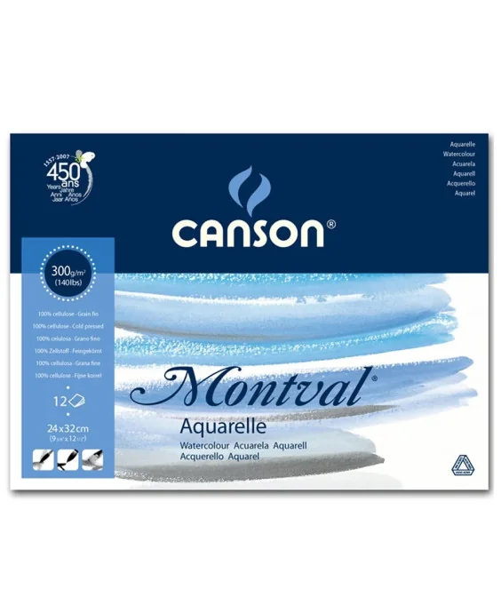 Bloco Papel Aguarela Canson Montval 12Fls. 300g A4 807319 Bloco Papel Aguarela Canson Montval 12Fls. 300g A4 807319