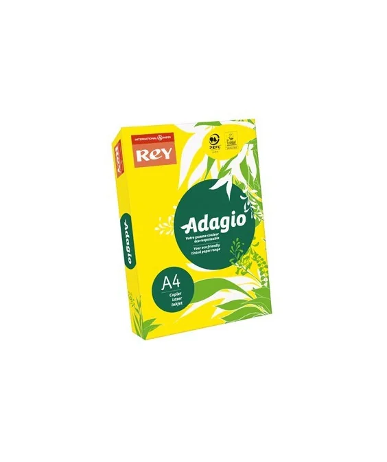 Resma 500 Folhas Papel Fotocópia Adagio A4 80g Fluor 15 Amarelo Resma 500 Folhas Papel Fotocópia Adagio A4 80g Fluor 15 Amarelo