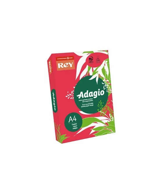 Resma 500 Folhas Papel Fotocópia Adagio A4 80g Intenso 22 Vermelho Resma 500 Folhas Papel Fotocópia Adagio A4 80g Intenso 22 Vermelho
