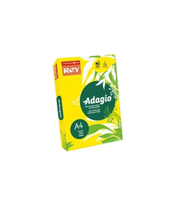 Resma 500 Folhas Papel Fotocópia Adagio A4 80g Intenso 66 Amarelo Resma 500 Folhas Papel Fotocópia Adagio A4 80g Intenso 66 Amarelo
