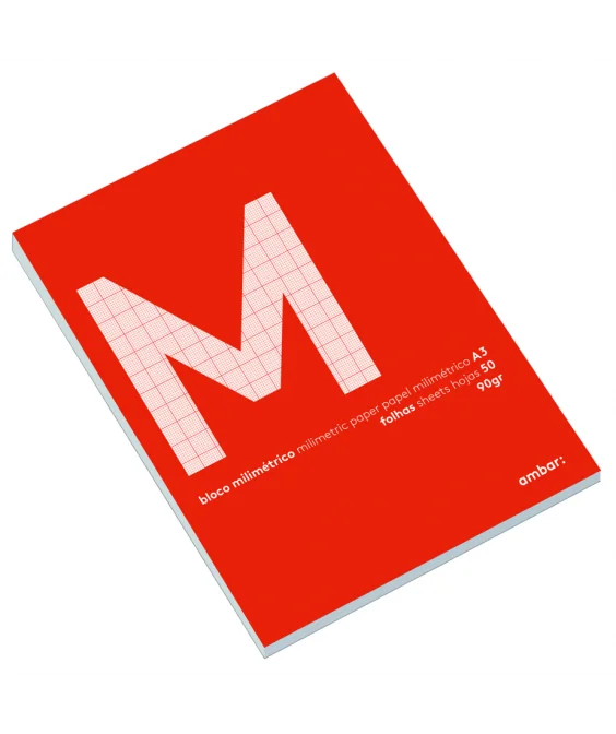 Bloco Papel Milimétrico Ambar A3 50Fls. Bloco Papel Milimétrico Ambar A3 50Fls.