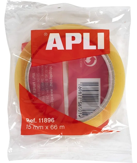 Rolo Fita Cola Transparente Apli 66x15mm 11896 Rolo Fita Cola Transparente Apli 66x15mm 11896