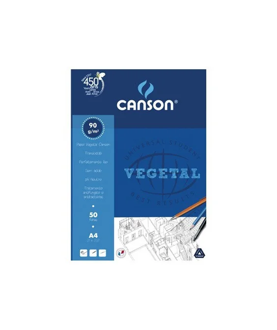 Bloco Papel Vegetal Canson A4 90/95gramas 05626 Bloco Papel Vegetal Canson A4 90/95gramas 05626