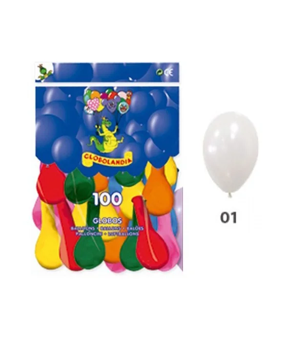 Saco c/100 Balões Lisos Opacos 10P 01 Branco Saco c/100 Balões Lisos Opacos 10P 01 Branco