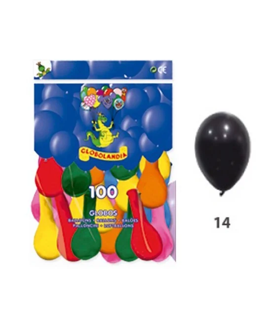 Saco c/100 Balões Lisos Opacos 10P 14 Preto Saco c/100 Balões Lisos Opacos 10P 14 Preto