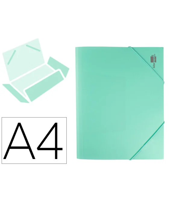 Pasta de Elásticos Plástica Liderpapel A4 com Abas Verde Maça Opaca Pasta de Elásticos Plástica Liderpapel A4 com Abas Verde Maça Opaca