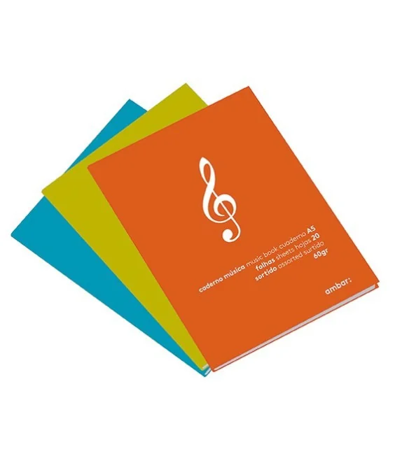 Caderno Agrafado Música Ambar A5 Caderno Agrafado Música Ambar A5