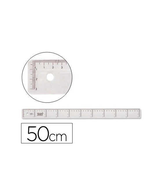 Régua Plástica Cristal Transparente Liderpapel 50Cm Régua Plástica Cristal Transparente Liderpapel 50Cm