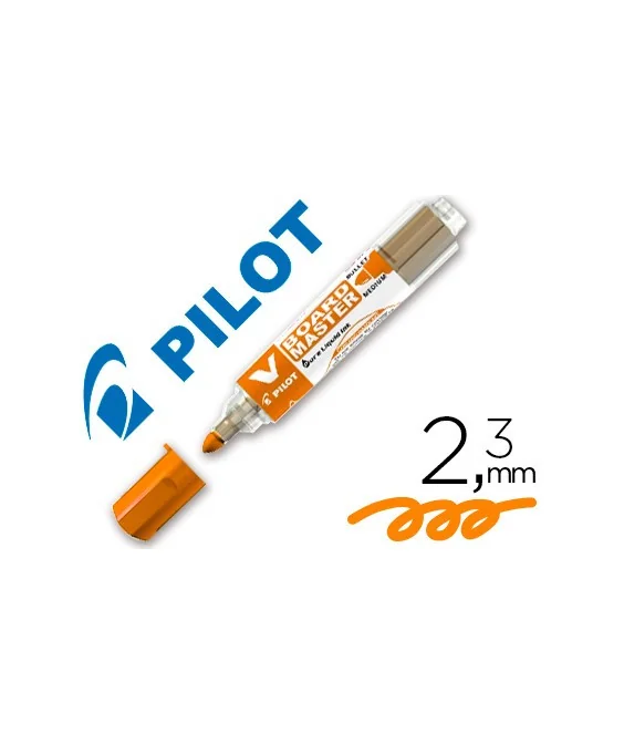 Marcador Pilot V-Board Master Para Quadro Branco Traço 2,3mm Tinta Líquida Laranja Marcador Pilot V-Board Master Para Quadro Branco Traço 2,3mm Tinta Líquida Laranja