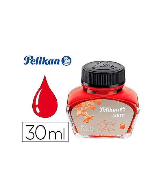 Tinta Permanente Pelikan Frasco 30ml 4001 Vermelho Brilhante Tinta Permanente Pelikan Frasco 30ml 4001 Vermelho Brilhante