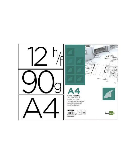 Bloco Papel Vegetal Liderpapel A4 210x297mm 90gr C/ 12 Folhas Bloco Papel Vegetal Liderpapel A4 210x297mm 90gr C/ 12 Folhas