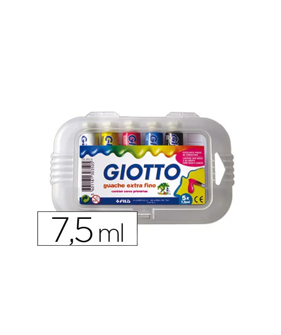 Estojo c/ 5 Tubos Guache Escolar Giotto 7.5 ml Sortido Estojo c/ 5 Tubos Guache Escolar Giotto 7.5 ml Sortido
