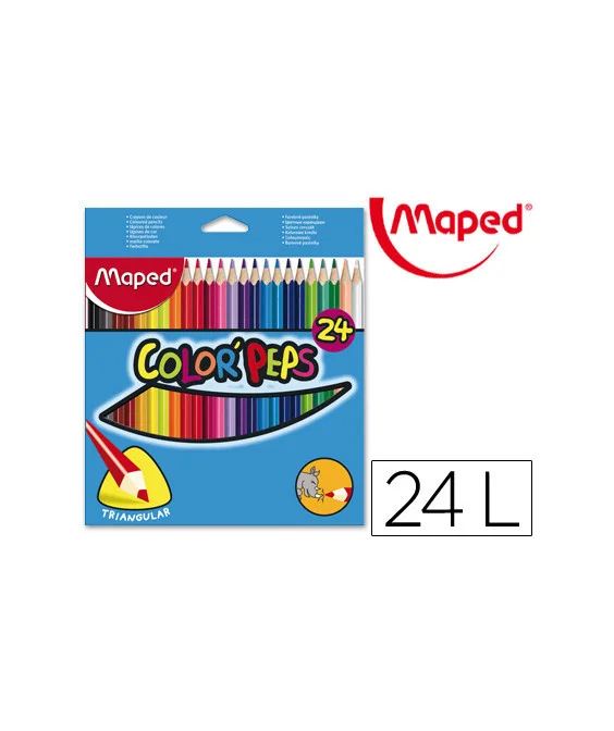 Caixa c/24 Lápis de Cor Triangulares Maped Caixa c/24 Lápis de Cor Triangulares Maped