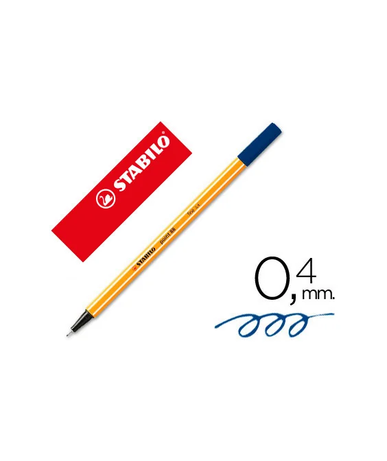 Marcador Stabilo Ponta Fibra Point 88 Azul Escuro 0,4mm Marcador Stabilo Ponta Fibra Point 88 Azul Escuro 0,4mm