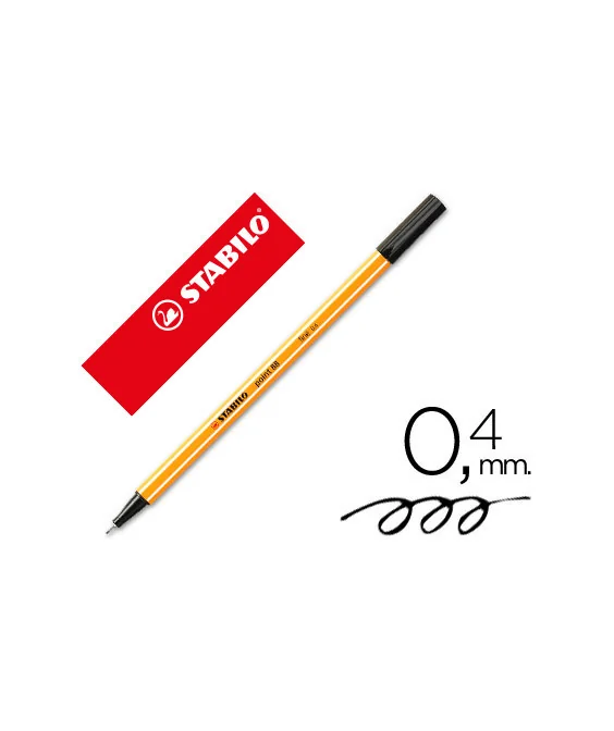 Marcador Stabilo Ponta Fibra Point 88 Preto 0,4mm Marcador Stabilo Ponta Fibra Point 88 Preto 0,4mm